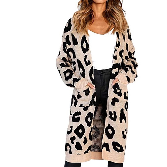 ‘VITA’ Long Leopard Print Cardigan - Picture 3 of 8